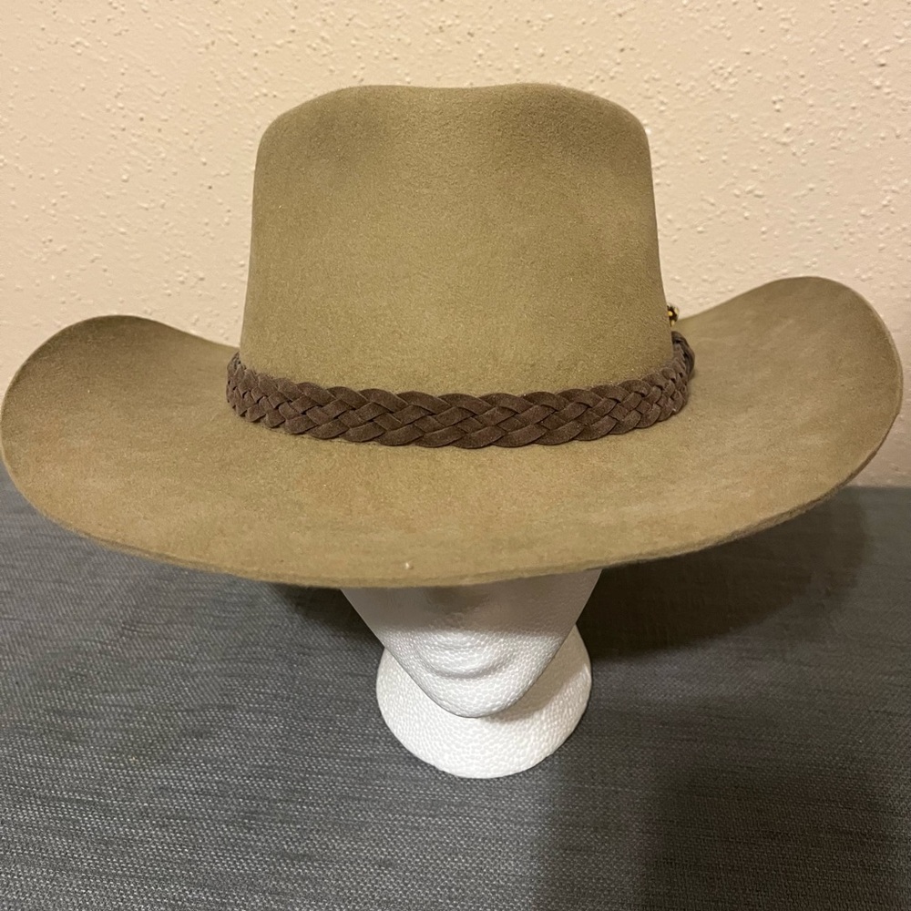 Sz L Drover Swagman Fur Felt Australian Hat Unisex Mink Brown - Picture 7 of 17